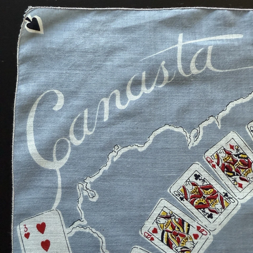 Vintage Hanky Card Suits Playing Cards Canasta Rummy - Image 3 of 4