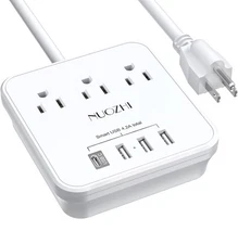 Cruise Essentials NUOZHI 6 Ft Power Strip with 3 Outlets and 4 USB Ports1 USB...