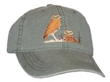 Burrowing Owl Embroidered Cotton Cap NEW