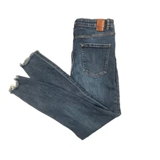 Zara Trafaluc Women's Jeans Sz 6 W30 L26 Ankle Skinny Dark Wash Distressed Denim