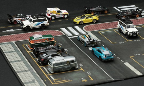 2 Sizes 1/64 Rubber Model Parking Pad Model Car Display Scene Using In Toy Car B - Afbeelding 11 van 14