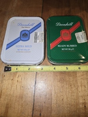 Dunhill Pipe Tobacco Empty Tin Lot Of Two. Ultra Mild, Ready Rubbed