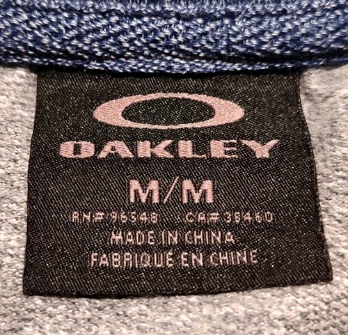 Oakley Mens Sweatshirt Raglan Style Pullover Gray & Blue Size Medium EUC - Picture 8 of 13