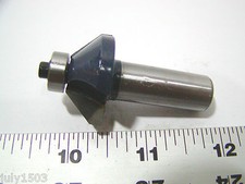 (1) NEW  1-3/16" OD 45° Chamfer Carbide Tip Router Bit 1/2 Shank Bearing zd