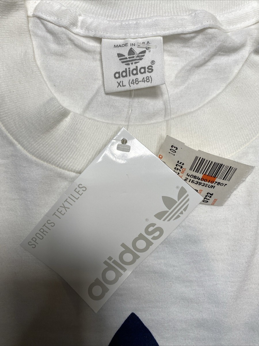 80s ”adidas “USA“XL“後染“long“boro”t-shirt Vintage 80's Adidas Double Sided Blue Logo T-Shirt Men's XL