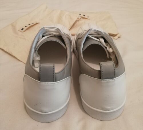 Marni Mens Contrast Leather Low Top Lace-up Sneakers Grey Size uk 10 eu 44 - Picture 4 of 6