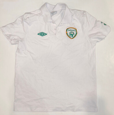 Umbro Men's White Large L Soccer Futbol Ireland Polo. Kill The Game!