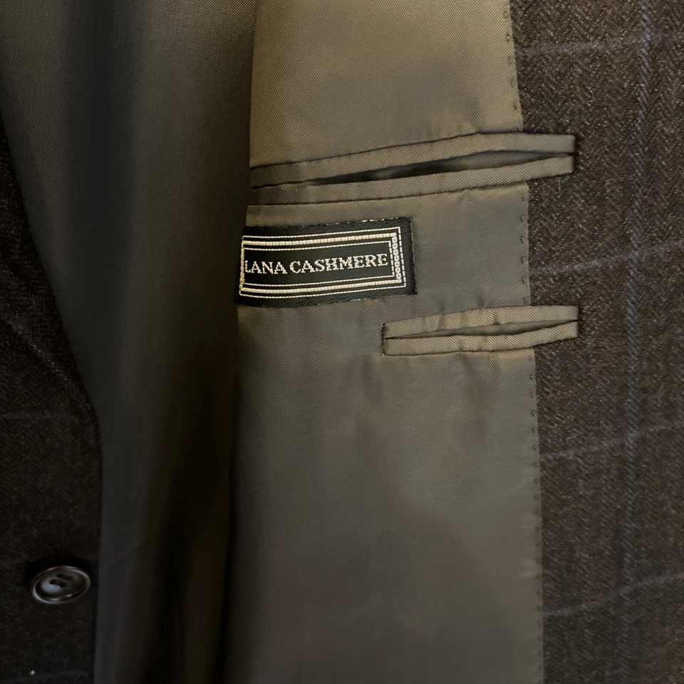 Canali Proposta Lana Cashmere Wool Men Brown Sport Coat/Jacket Size 54R - USED - Image 3 of 4