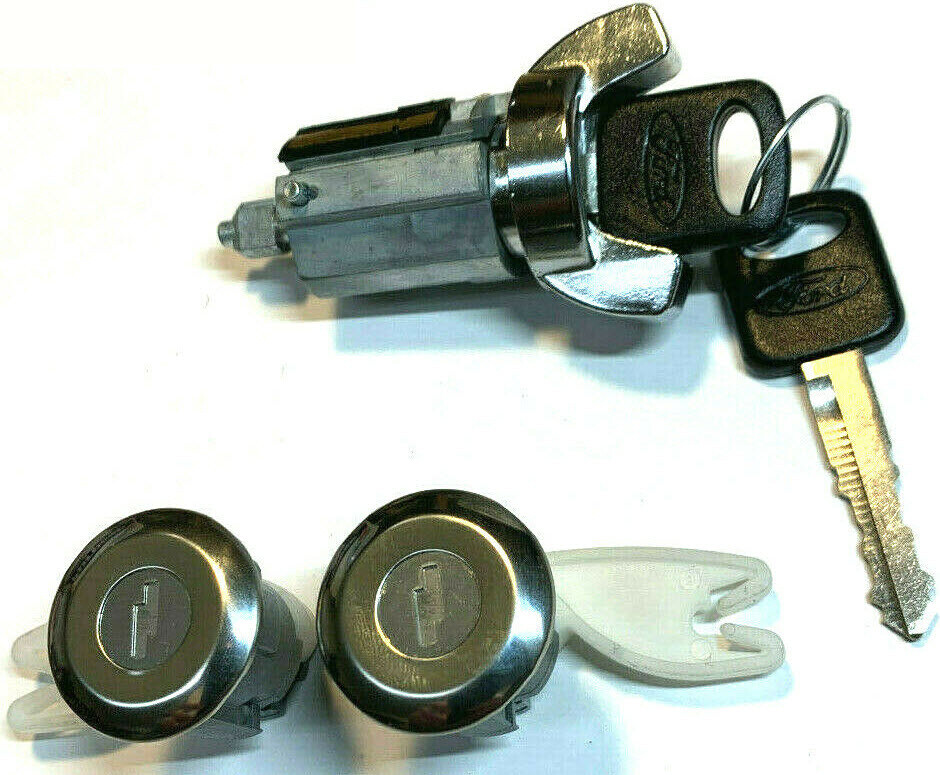 Ford Ignition Switch Lock Cylinder + Pair (2) Door Lock Cylinder W/2