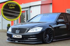Bi Frontspoiler Splitter aus ABS für Mercedes S-Klasse W221 V221 in Carbon Optik