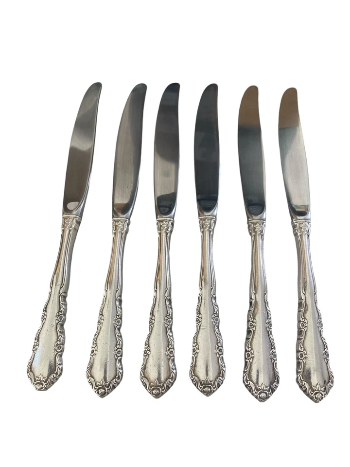 Juego de 6 cubiertos de cuchillos Wallace Shenandoah de plata esterlina de 9" Foto 2 de 4