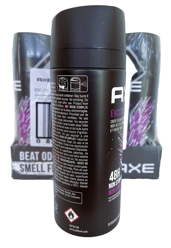 6x Axe Bodyspray Excite Deodorant für Herren, 150 ml - Bild 2 von 4