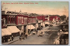 Missouri Valley Iowa~Erie Street East of 4th~GS Osborne Druggist~WJ Roden~1910