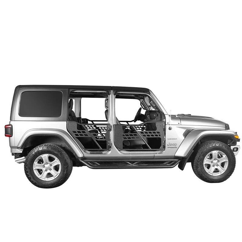 4 peças protetores de porta tubulares quadros tubulares para Jeep Wrangler JL JT 2018-2025 4 portas  - Imagem 4 de 4