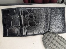 Wild Alligator Tri fold Wallet gator swamp skin leather hide JU39