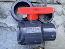New Sch 80 PVC 2 Inch Single Union Ball Valve Socket X Slip New Sch 80 PVC