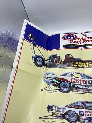 ビンテージ NHRA NASCAR メイン スポンサー 煙草 広告AD＆ パネル NHRA Winston Drag Racing 1995 Champions Car Poster Extremely Rare