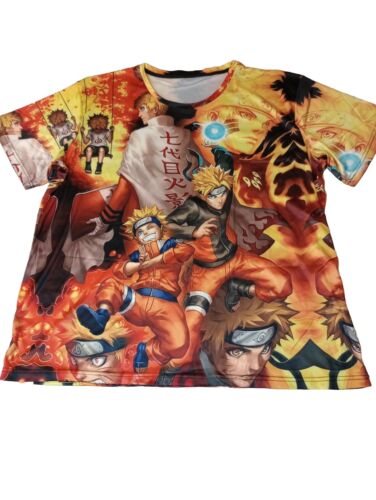 Men's Anime Naruto T-Shirt 2XL Short Sleeve 3D Graphic Cosplay Japanese NWOT