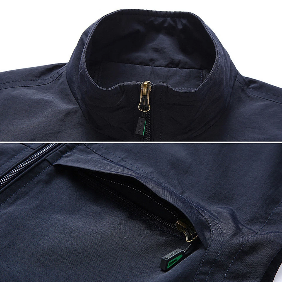 Men Outdoor Vest Multi-pockets Waistcoat Hiking Fishing Sleeveless Jackets NEW и - Image 3 of 4