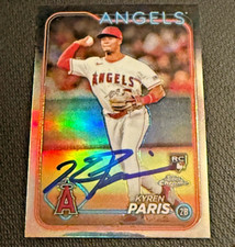 KYREN PARIS Angels Signed Auto Autograohed 2024 Topps Chrome Rookie Refractor