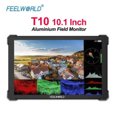 FEELWORLD T10 10inch Alloy DSLR Camera Field Video Monitor Touch Screen 4K  HDMI