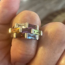 Sterling Silver 925 for women size 6.25 Multi Gemstone Ring