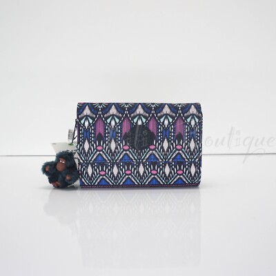 NWT Kipling AC3739 PIXI Snap Medium Trifold Wallet Polyester Glorious Day Multi