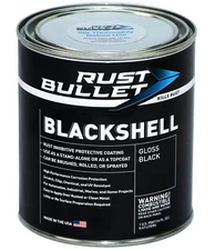 RUST BULLET BlackShell 1 Pint Gloss Black UV Resistant Metal Coating