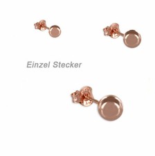 Kugel Ohrstecker EINZEL ECHT 925 Silber Rose Gold Ohrringe SINGLE Ohrschmuck 1 A