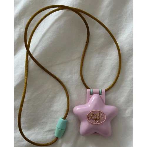 Polly Pocket Star Locket Necklace Vintage 90s Toy Mini Playset
