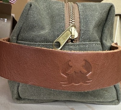Blue Claw Co. Olive Waxed Canvas Toiletry Travel Dopp Kit Bag