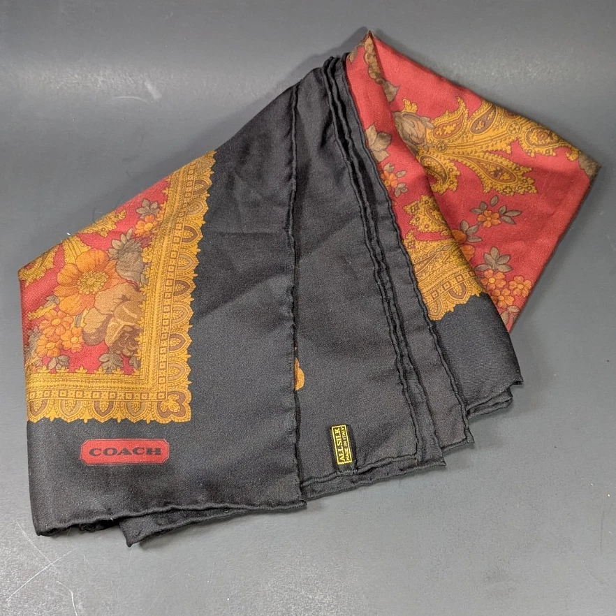Coach Scarf Womens Brown Floral Silk Square Italy Wrap Shawl Boho 33x34
Opens in a new window or tab