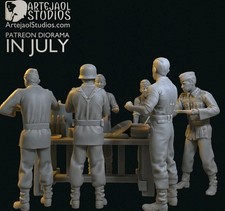 WW2 German Meal time diorama 1:16 unpainted High Detail Resin Model figures