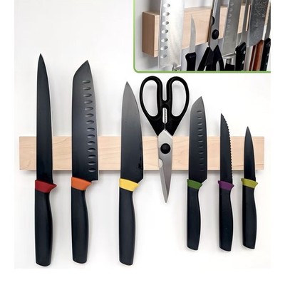 HMmagnets Premium 16 Inch Light Maple Wood Magnetic Knife Holder for Wall