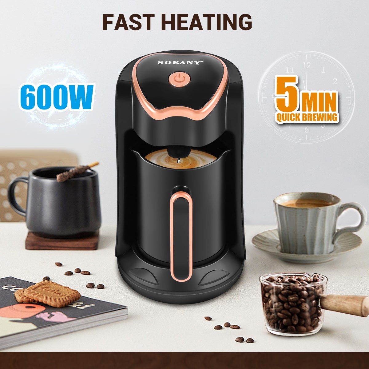 Türkische Espresso- Kaffeemaschine Mokka Maschine Vollautomatische Kaffeekocher