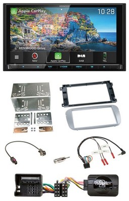 Kenwood Bluetooth Lenkrad 2DIN USB TMC DAB Navigation für Ford Galaxy C Max Focu