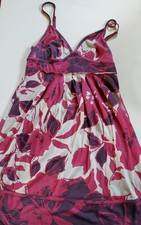American Eagle Dress A-Line Spaghetti Straps Womens 6 Purple Pink Floral Print