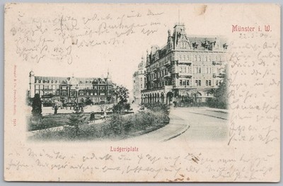 MÜNSTER Deutschland Ludgeriplatz Postkarte, gestempelt 19o5
