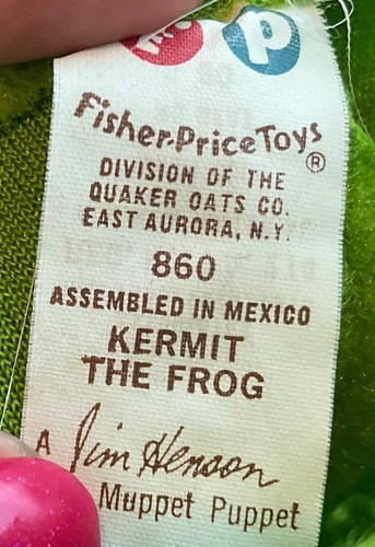 Vintage 1978 Fisher Price 10” Kermit The Frog Plush Jim Henson Muppet Puppet - Picture 8 of 9