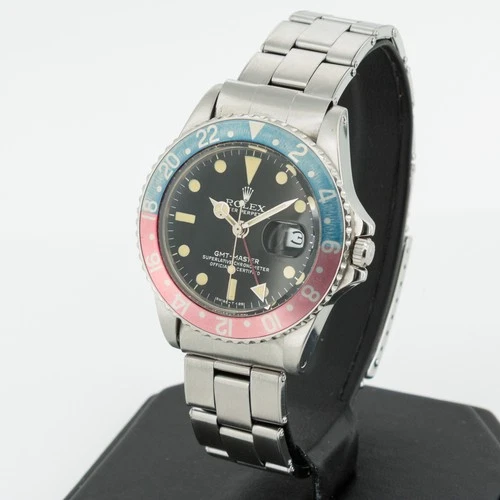Men's Rolex OP GMT-Master Pepsi Ref.#1675 40mm Black Dial Watch W235585-1