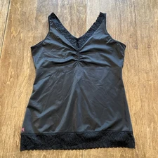 Ruby Ribbon Lace Second Skin Camisole Tank Black 40 V-Neck Lace Shapewear