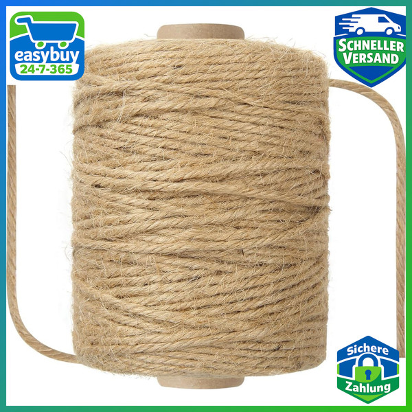 Hanfseil 3Mm X 100M Juteschnur Naturseil FüR Basteln Garten Dekoration-image