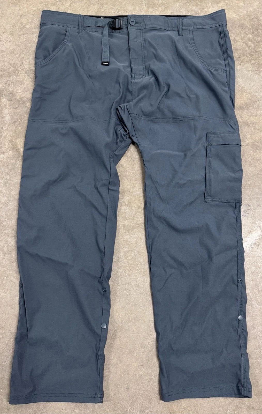 Prana Pants Zion II Men's 42x30 Blue Stretch Slim Fit Hiking Outdoors Belted NEW