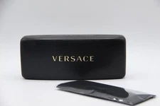 NEW VERSACE BLACK SMALL AUTHENTIC EYEGLASSES SUNGLASSES CASE W/CLOTH