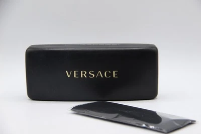 NEW VERSACE BLACK SMALL AUTHENTIC EYEGLASSES SUNGLASSES CASE W/CLOTH