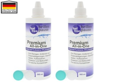1A feel free Premium All-In-One Kontaktlinsen Pflegemittel 2x 360ml 2 Behälter