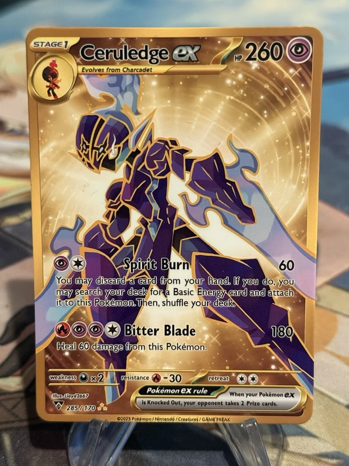 Tarjeta artística completa personalizada Pokemon Ceruledge Ex Gold Waifu Doujin ACG HÁGALO USTED MISMO Foto 2 de 2