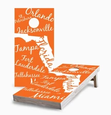 Cornhole Game Set Skips Garage Florida State Pride Portable Outdoor Lawn