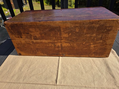 pretty vintage antique brown wooden big box country home decor - Picture 3 of 9