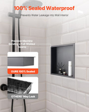 Shower Niche, 13 x 13 x 4 inch Recessed Wall Niche, Black for Bathroom
